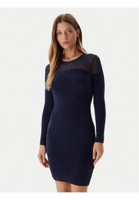 Guess Sukienka dzianinowa W5BK63 Z0890 Granatowy Slim Fit. Kolor: niebieski. Materiał: syntetyk