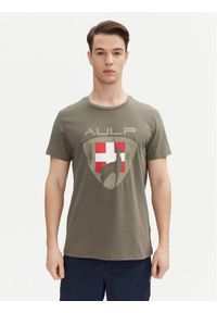 Aulp T-Shirt Roque Khaki Regular Fit. Kolor: brązowy. Materiał: bawełna #1