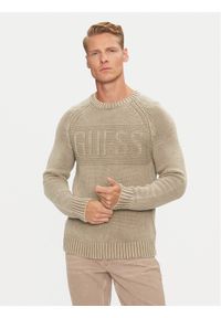 Guess Sweter M4BR10 Z3KC1 Brązowy Regular Fit. Kolor: brązowy. Materiał: bawełna, syntetyk #1