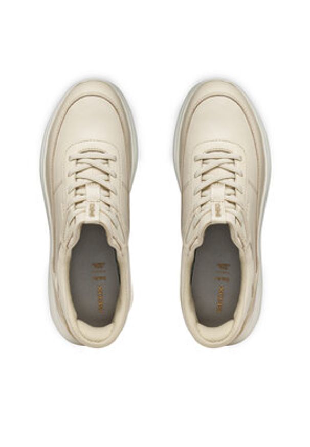 Geox Sneakersy D Spherica Plus D567MB 00085 C1122 Écru. Materiał: skóra