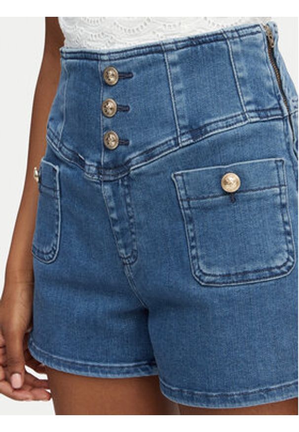 Guess Szorty jeansowe W6GD56 D0849 Niebieski Regular Fit. Kolor: niebieski. Materiał: bawełna