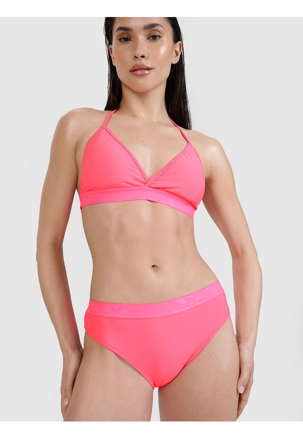 4f - 4F Dół od bikini damski - różowy XS. Kolor: różowy. Materiał: guma, włókno, syntetyk, materiał, elastan