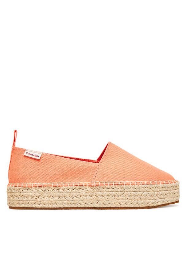 Calvin Klein Jeans Espadryle Platform Espadrille Ml Cs YW0YW01871 Pomarańczowy. Kolor: pomarańczowy. Materiał: materiał. Obcas: na platformie