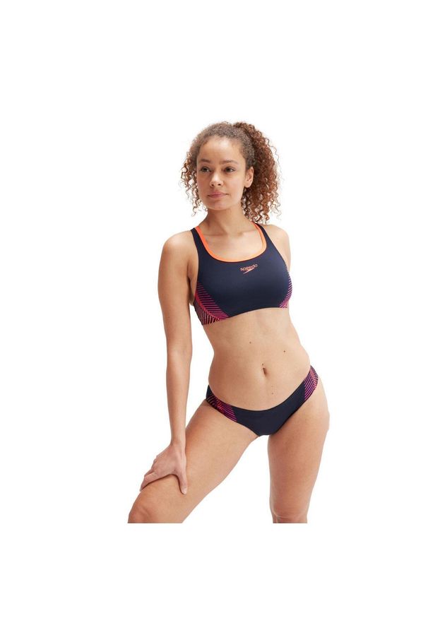 Bikini Speedo Placement – Granatowe/Różowe/Pomarańczowe – Rozmiar 28. Kolor: niebieski