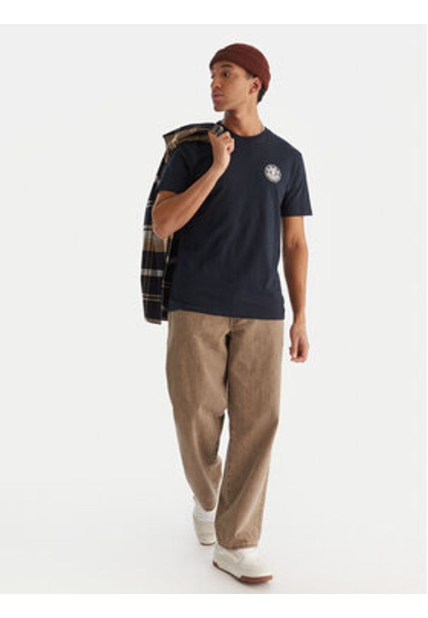 Element T-Shirt Seal BP SS ELYZT00596 Granatowy Regular Fit. Kolor: niebieski. Materiał: bawełna