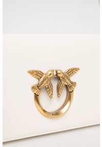 Pinko torebka skórzana kolor biały. Kolor: biały. Materiał: skórzane. Rodzaj torebki: na ramię #3