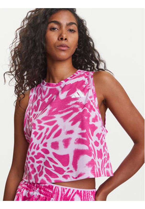Adidas - adidas Koszulka techniczna Train Essentials Allover Print Workout JC6650 Fioletowy Regular Fit. Kolor: fioletowy. Materiał: syntetyk. Wzór: nadruk
