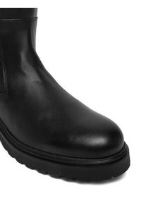TOMMY HILFIGER - Tommy Hilfiger Kozaki Th Lthr Cleated Long Boot FW0FW08985 Czarny. Kolor: czarny. Materiał: skóra #4