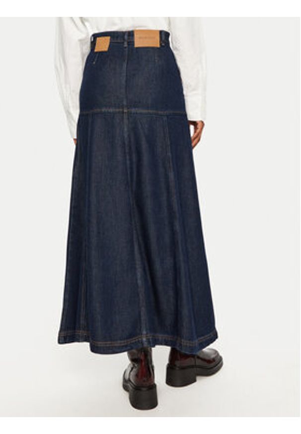 Munthe Spódnica jeansowa Tuxya 243122024314 Granatowy Regular Fit. Kolor: niebieski. Materiał: jeans, lyocell