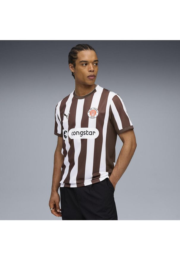 Puma - Męska koszulka domowa FC St. Pauli 25/26 PUMA Espresso Brown White. Kolor: brązowy, biały, wielokolorowy. Sport: piłka nożna