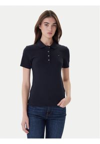 TOMMY HILFIGER - Tommy Hilfiger Polo 1985 WW0WW42047 Granatowy Slim Fit. Typ kołnierza: polo. Kolor: niebieski. Materiał: bawełna #1