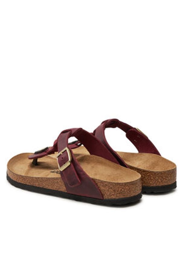Birkenstock Japonki Gizeh Braided 1027930 Bordowy. Kolor: czerwony. Materiał: skóra