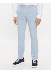 TOMMY HILFIGER - Tommy Hilfiger Spodnie materiałowe Bleecker MW0MW32132 Błękitny Slim Fit. Kolor: niebieski. Materiał: bawełna