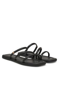 TOMMY HILFIGER - Tommy Hilfiger Klapki Strappy Leather Mule FW0FW08939 Czarny. Kolor: czarny. Materiał: skóra #6