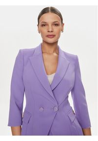 Elisabetta Franchi Marynarka GI-T61-41E2-V580 Fioletowy Regular Fit. Kolor: fioletowy. Materiał: syntetyk #4
