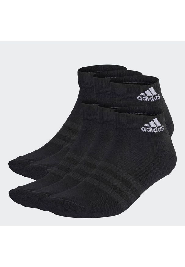 Adidas - Cushioned Sportswear Ankle Socks 6 Pairs. Kolor: biały, czarny, wielokolorowy. Materiał: materiał. Sport: turystyka piesza
