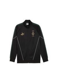 Puma - Męska kurtka Borussia Mönchengladbach KING Anthem PUMA Black Gold. Kolor: czarny, wielokolorowy, żółty. Sport: bieganie