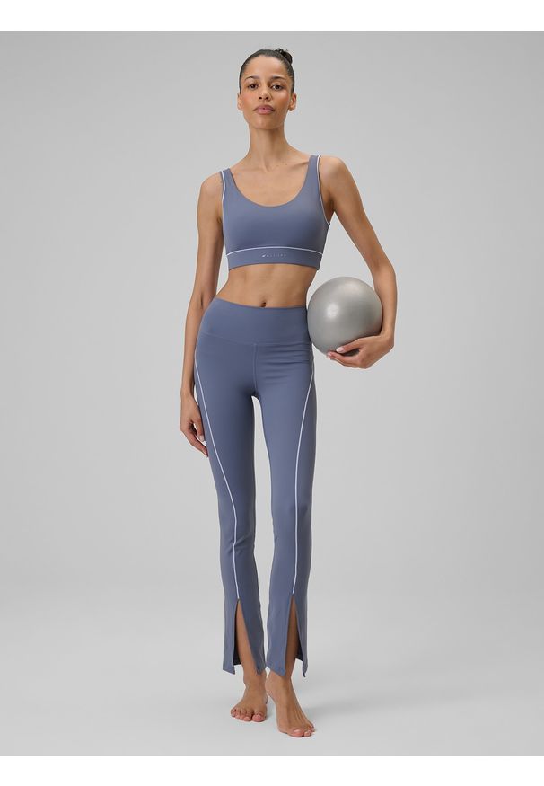 4f - 4F Biustonosz do jogi z niskim wsparciem damski - niebieski XS. Kolor: niebieski. Materiał: guma, skóra, materiał. Sport: joga i pilates