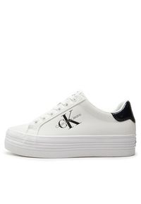 Calvin Klein Jeans Sneakersy Bold Vulc Flatf Lace Lth Met YW0YW01393 Biały. Kolor: biały #6