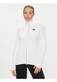 Tommy Jeans Sweter DW0DW16523 Biały Regular Fit. Kolor: biały. Materiał: bawełna
