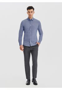 Pako Lorente - PAKO LORENTE – Niebieska koszula melanż. Kolor: niebieski. Materiał: bawełna, poliester. Długość rękawa: długi rękaw. Długość: długie. Wzór: melanż #2