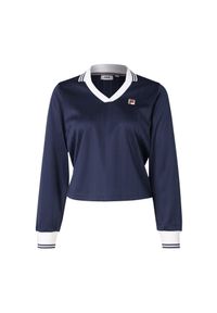 Damska koszulka polo z długim rękawem Fila Lawe. Typ kołnierza: polo. Kolor: niebieski. Długość rękawa: długi rękaw. Długość: długie. Styl: elegancki #1