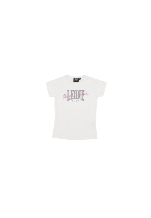 LEONE 1947 APPAREL - Dziewczęcy t-shirt z krótkim rękawem Handwriting Dream. Kolor: biały. Długość rękawa: krótki rękaw. Długość: krótkie. Sport: joga i pilates