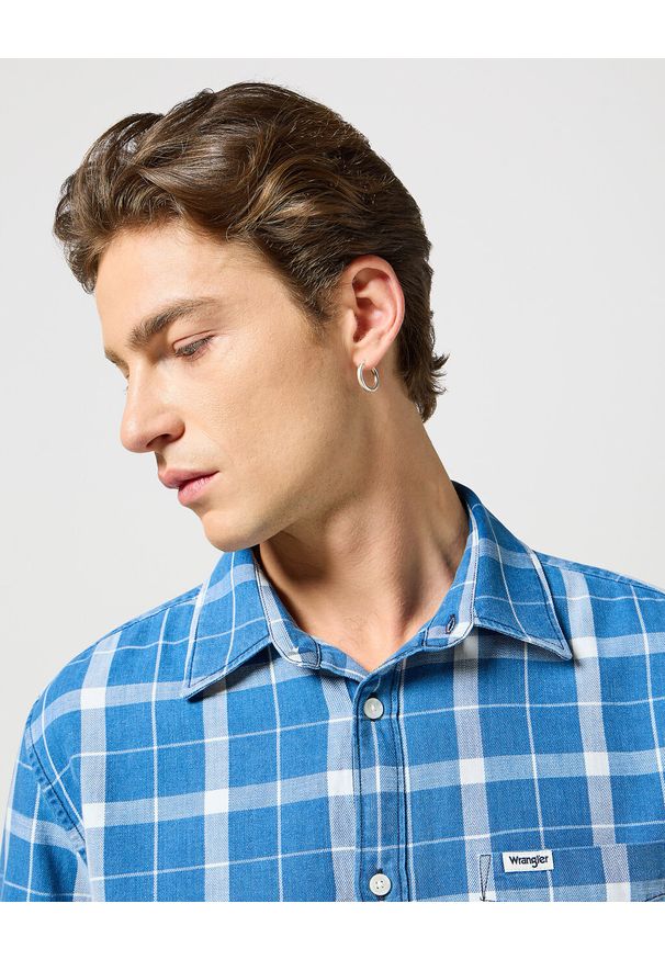 Wrangler - WRANGLER MĘSKA KOSZULA 1 PKT SHIRT BLUE INDIGO 112357249 W5X2013868