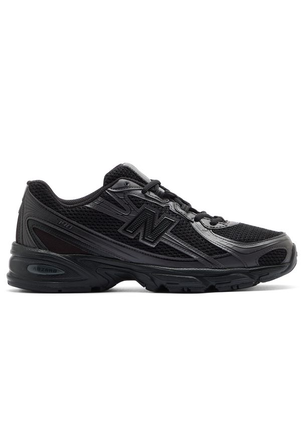 Buty unisex New Balance U740BO2 – czarne. Kolor: czarny. Materiał: materiał, syntetyk. Szerokość cholewki: normalna. Sezon: lato. Sport: turystyka piesza