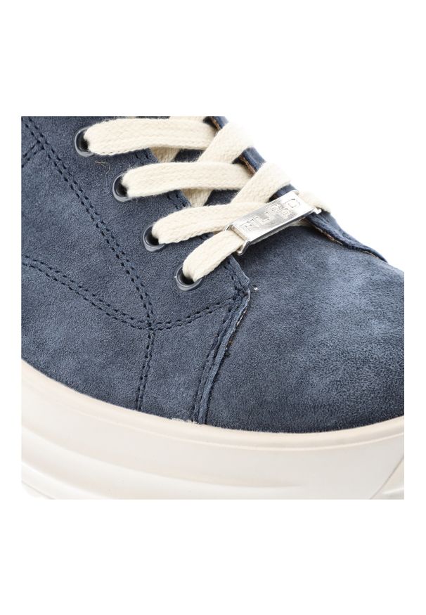 Granatowe Sneakersy Filippo Zamszowe Buty Damskie Na Platformie. Kolor: niebieski. Materiał: zamsz. Obcas: na platformie