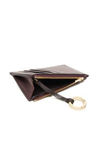 Calvin Klein Duży Portfel Damski Foil Logo Top Zip Cardcase LV04F1090G Bordowy. Kolor: czerwony. Materiał: skóra