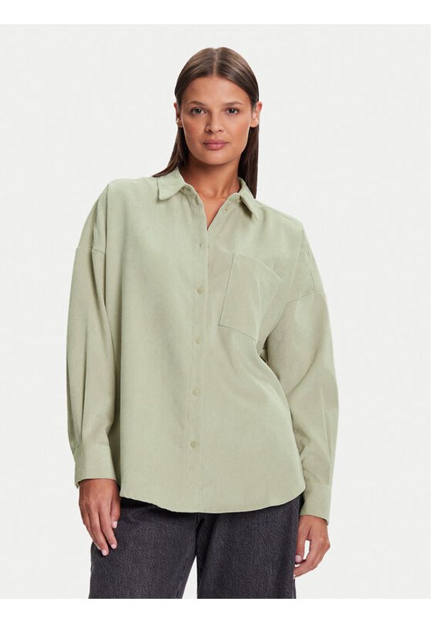 Vero Moda Koszula Sanne 10317194 Beżowy Oversize. Kolor: beżowy. Materiał: syntetyk