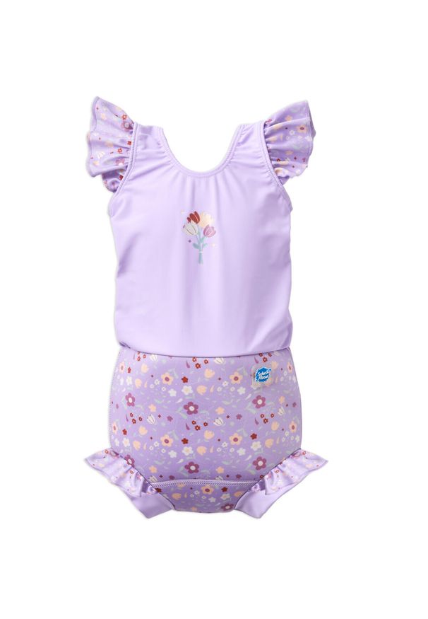 SPLASH ABOUT - Strój kąpielowy dziecięcy z pieluszką Splash About Happy Nappy Frills. Kolor: fioletowy, różowy, wielokolorowy
