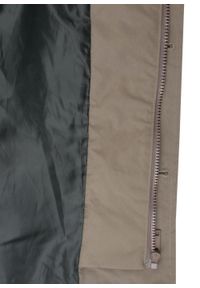 Krótki, Męski Płaszcz Przejściowy z Wysokim Kołnierzem - Brave Soul - Taupe. Kolor: wielokolorowy, beżowy, brązowy. Materiał: poliester. Długość: krótkie. Sezon: wiosna, jesień #7