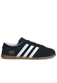 Adidas - Buty damskie adidas Gazelle Lo Pro JR8886 - czarne. Okazja: na uczelnię. Zapięcie: pasek. Kolor: czarny. Materiał: guma, syntetyk, skóra. Szerokość cholewki: normalna. Wzór: aplikacja, paski. Model: Adidas Gazelle