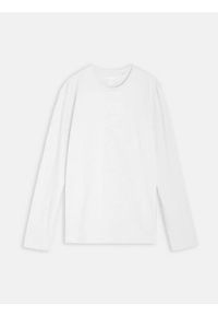 Sinsay - Bawełniana koszulka z długimi rękawami - biały. Kolor: biały. Materiał: bawełna. Długość rękawa: długi rękaw. Długość: długie
