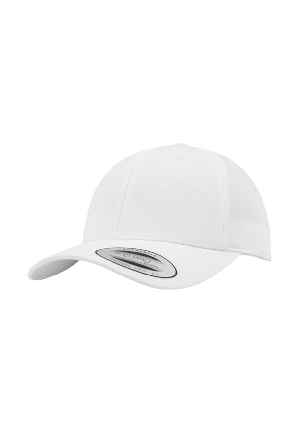 FLEXFIT - Klasyczna Czapka Snapback Z Zakrzywionym Daszkiem. Kolor: biały. Styl: klasyczny