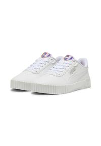 Buty damskie Puma Carina 2.0 GirlPower. Okazja: na plażę. Kolor: biały, wielokolorowy, różowy, szary. Sezon: lato. Sport: tenis