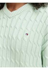 TOMMY HILFIGER - Tommy Hilfiger Sweter WW0WW48433 Zielony jasny Regular Fit. Kolor: zielony. Materiał: bawełna #4