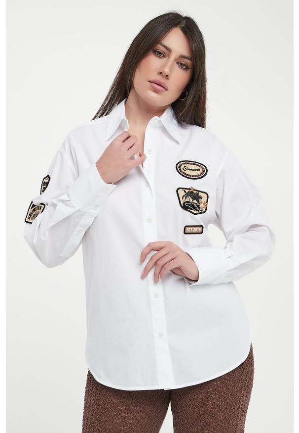 Ermanno Firenze - Koszula damska z naszywkami ERMANNO FIRENZE. Wzór: aplikacja