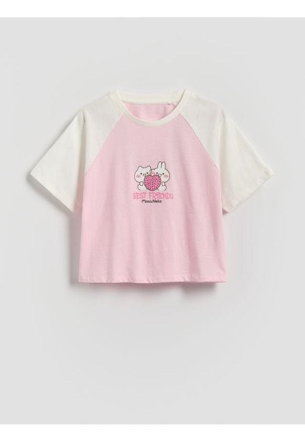 Reserved - T-shirt Mimi & Neko - wielobarwny. Materiał: bawełna