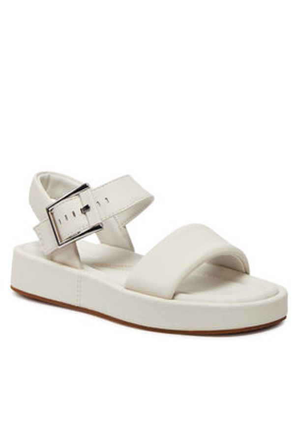 Clarks Sandały Alda Strap 26176258 Biały. Kolor: biały. Materiał: skóra