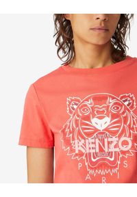Kenzo - KENZO - Koszulka Tiger. Okazja: na co dzień. Kolor: czerwony. Materiał: bawełna. Wzór: aplikacja, nadruk. Sezon: wiosna. Styl: casual #3