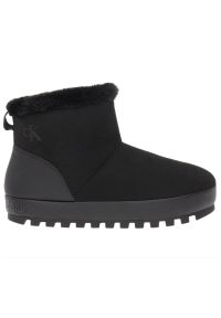 Buty Calvin Klein Home Anke Slipper WL YW0YW01592-0GJ - czarne. Kolor: czarny. Materiał: futro, guma, jeans, materiał. Szerokość cholewki: normalna. Sezon: zima, jesień #1