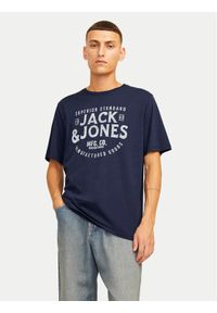 Jack & Jones - Jack&Jones T-Shirt Jeans 12256779 Granatowy Standard Fit. Kolor: niebieski. Materiał: bawełna