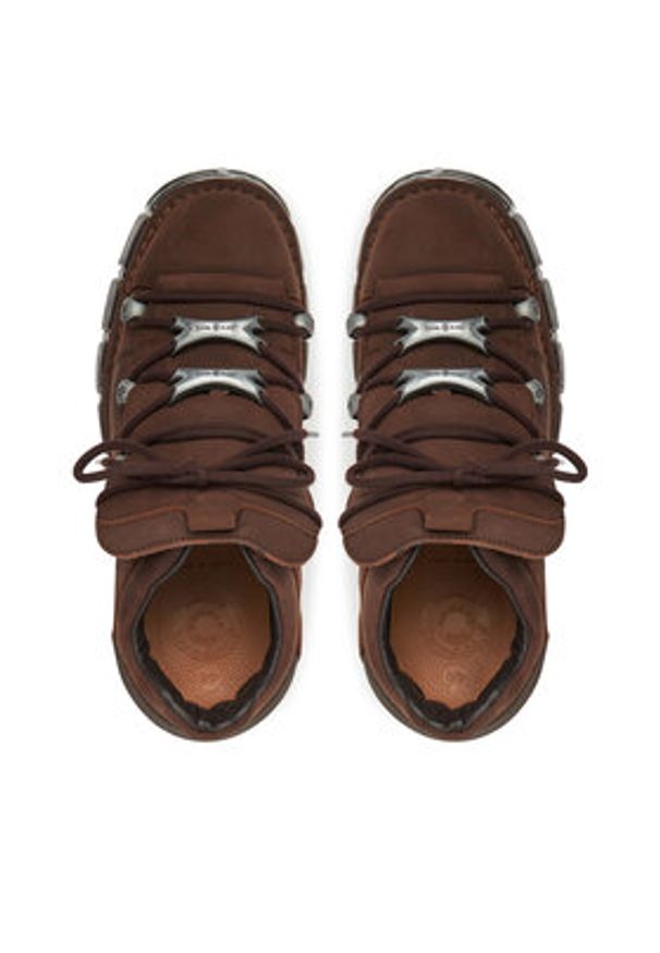 NEW ROCK Sneakersy M-120N-C56 Brązowy. Kolor: brązowy. Materiał: nubuk, skóra