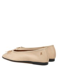 TOMMY HILFIGER - Tommy Hilfiger Baleriny Soft Leather Ballerina Bow FW0FW08355 Różowy. Kolor: różowy. Materiał: skóra