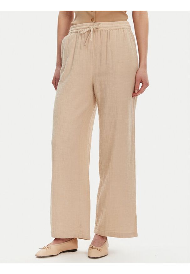 only - ONLY Spodnie dzianinowe Thyra 15296375 Beżowy Comfort Fit. Kolor: beżowy. Materiał: bawełna