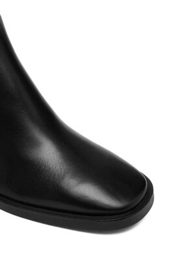 Calvin Klein Botki Block Heel Boot W/ Metal Logo HW0HW02591 Czarny. Kolor: czarny. Materiał: skóra