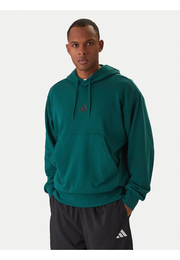 Adidas - adidas Bluza Essentials Feel Cozy JE3841 Zielony Regular Fit. Kolor: zielony. Materiał: bawełna